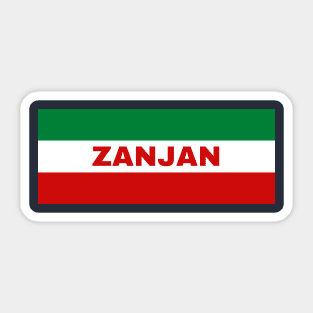 Zanjan City in Iranian Flag Colors Sticker
